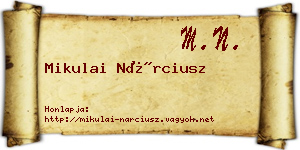 Mikulai Nárciusz névjegykártya